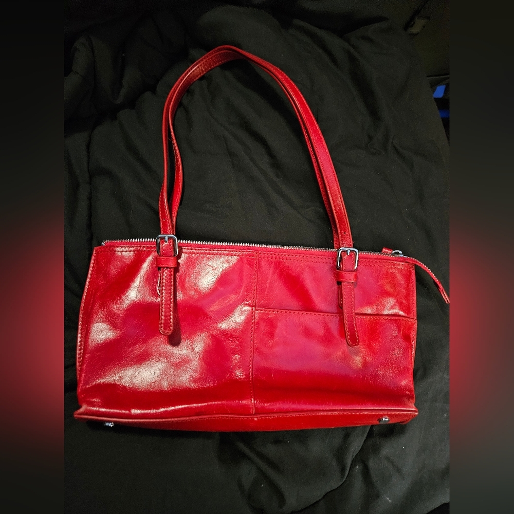 HOBO Red Leather Shoulder Bag